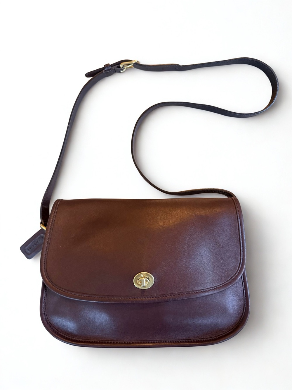 COACH 🌟👜 Pristine Vintage Mahogany Leather City Bag 9790 Crossbody w/ Dust Bag - Picture 10 of 11